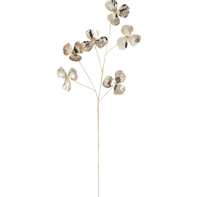 J-Line decoratie Bloem - kunststof - goud - small - 24 stuks