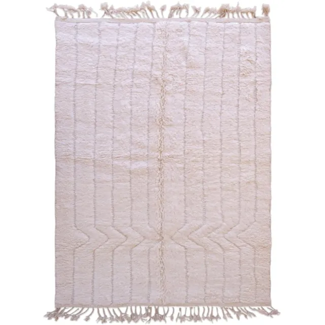 AFK Living Marokkaans berber vloerkleed van wol 177 x 262 cm wit