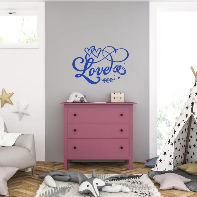 MC Living Muursticker - Love - 58 x 85 - Blauw