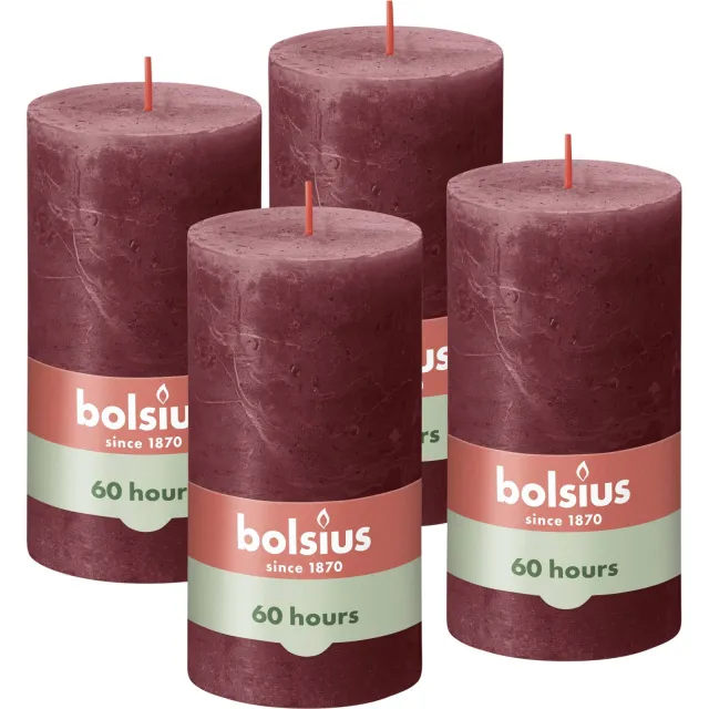 Bolsius stompkaars Rustiek (Ø6,8x13 cm) (set van 4)