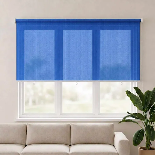 vidaXL Rolgordijn voor buiten 185(B)x140(H) cm HDPE blauw