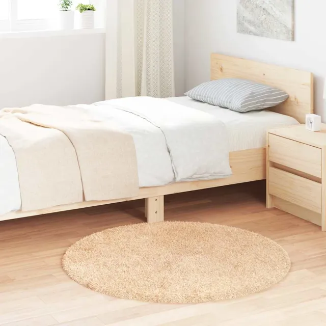 vidaXL Hoogpolig vloerkleed NAVARRA 100x100 cm polyester beige, foto 2