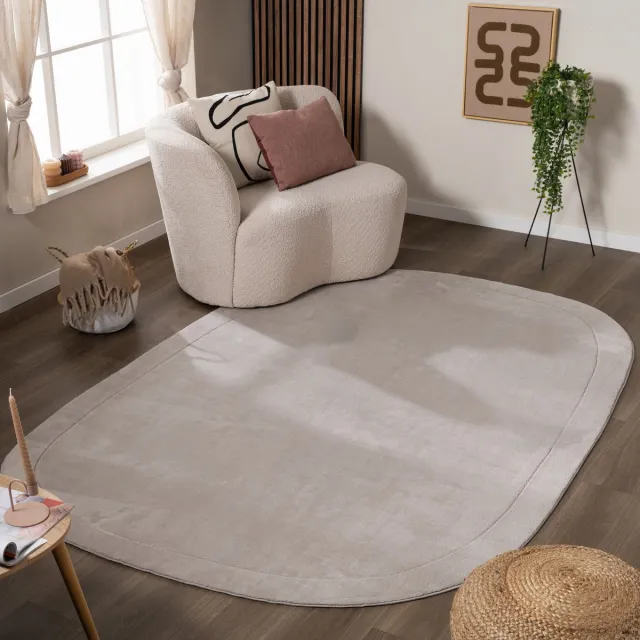 Fraai Organisch vloerkleed - Halo Pebble Grijs - 120x170cm