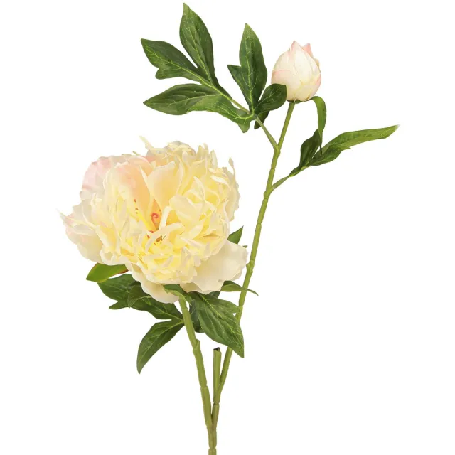 Viana Decoratie Pioenrozen Kunstbloemen Gele Bloesem L64cm 2st geel