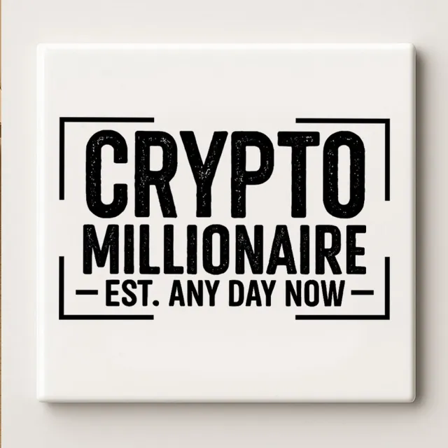 Nevolis Crypto Millionaire Quote Keramische Tegel 15x15 cm – Stoere Motiverende Wanddecoratie voor Crypto & Finance Fans Multi Color