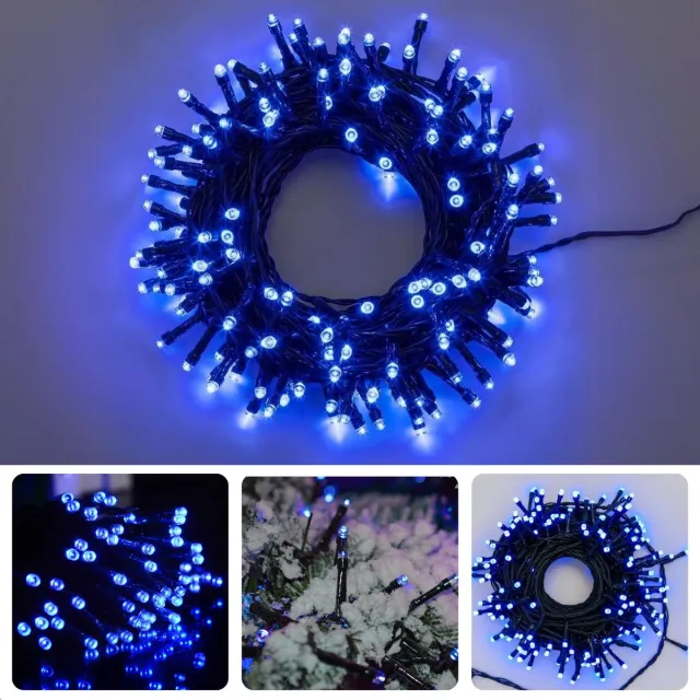 Cheqo Kerstverlichting - Kerstboomverlichting - Kerstlampjes Blauw - LED Lichtsnoer - 80 LED's - 6 Meter - Blauwe Buitenverlichting - Waterdicht en Energiezuinig