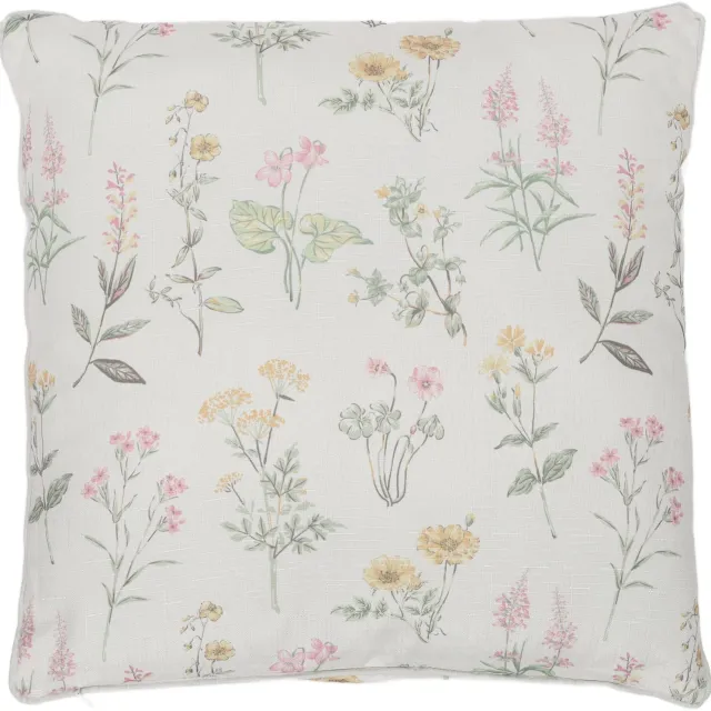 Home & Styling Collection Home Styling Collection - Decoratieve kussen met bloemenpatroon, 45 x 45 cm - beige