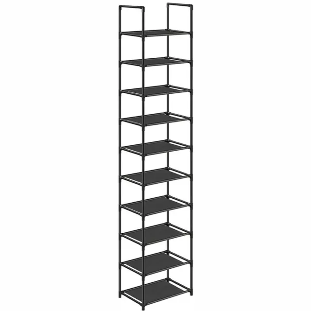 MAZAZU Schoenenrek - Halmeubel - 10 Planken - Grijs - 33x33x173