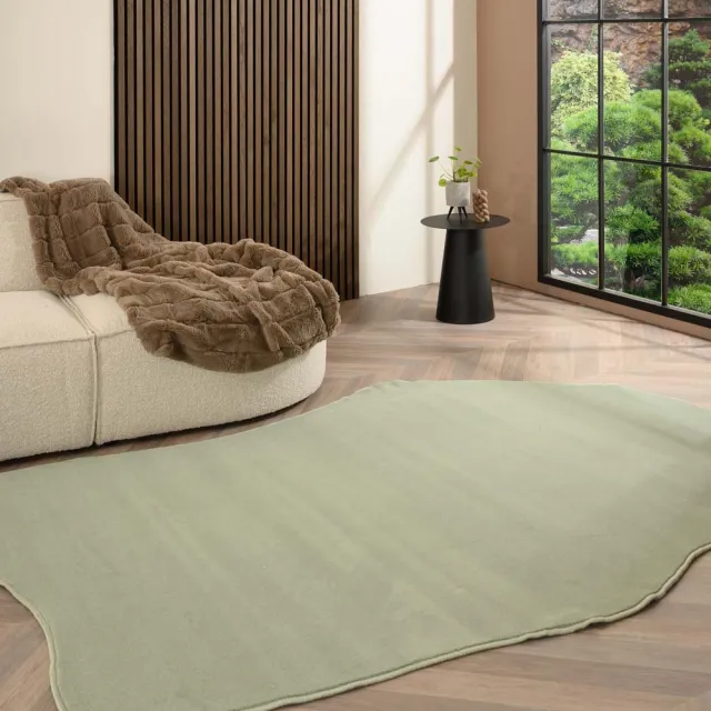 Tapeso Ease Flow vloerkleed, organisch, 200x300 cm Zachtgroen