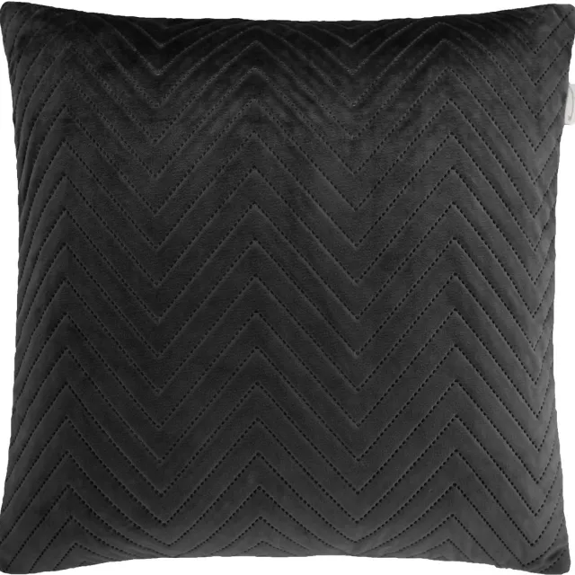 YELLOW HAVE A SUITE NIGHT Yellow Kussensloop Madeline-pillowcase - Kussenhoes van 50x50 cm - 1 stuk - 100% Polyester - Zwart Ink Black