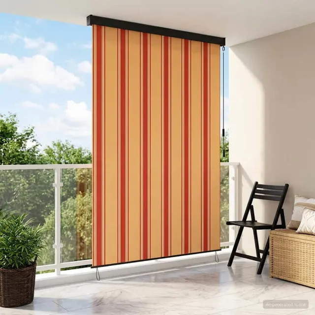 vidaXL Rolgordijn Multikleur 120 x 250 cm Stof en Aluminium Geel