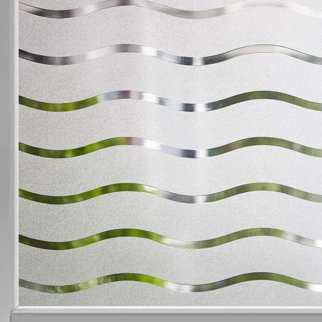 longziming Raamfolie Privacy – Golvend Patroon – Statische Glasfolie Zonder Lijm – UV-Werend – Warmtewerend – Herbruikbaar – 45 x 200 cm