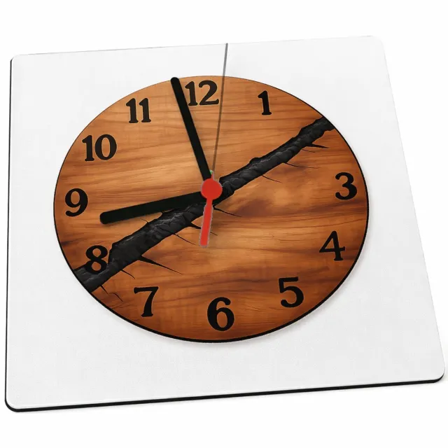 Mr Cadeautjes Klok 19 x 19 - design Een ronde kompasplaat met gegraveerde windrichtingen en een | cadeau Wit