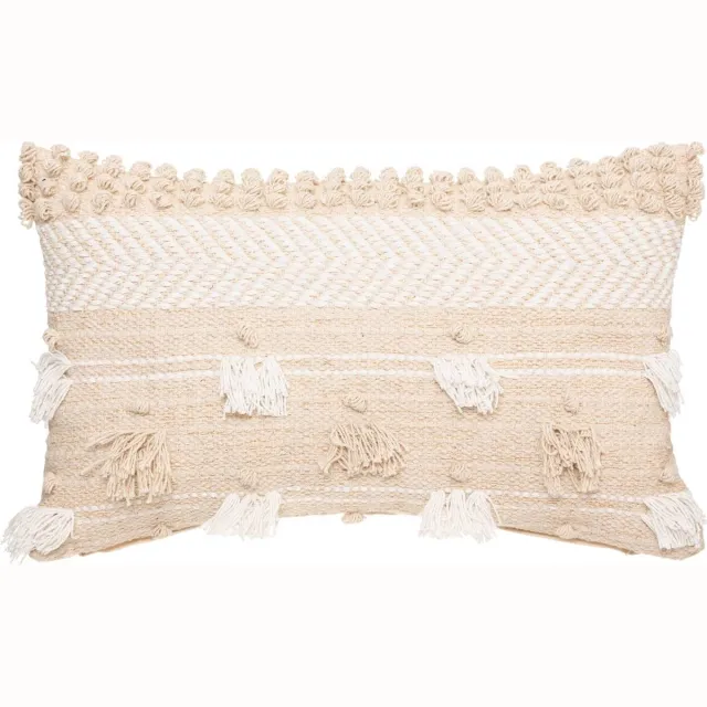Atmosphera Decoratief kussen Cot Sand, katoen, boho, 30 x 50 cm beige