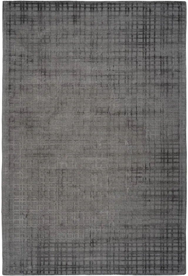 Padiro stijlvol laagpolig vloerkleed 200 x 290 cm - donkergrijs - modern effen ontwerp - voor vloerverwarming - van viscose en katoen