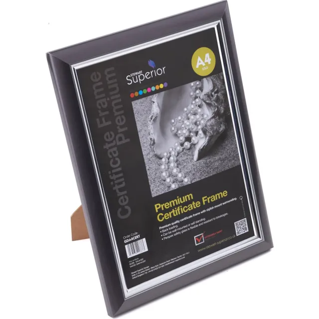 Seco fotolijst A4 - 21 x 29.7cm - zwart - met standaard - 30mm frame