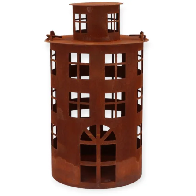 DK design Daan Kromhout - Lantaarn - Windlicht - Rond -Metaal - Roest - Bruin - Huis - Rusty - 18x28cm