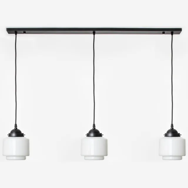 Coloured by Art 3 x Getrapte Cilinder Small lampen aan plafondbalk Moonlight - Art Deco Trade Wit