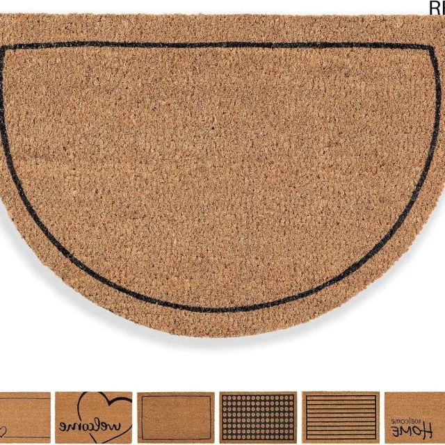 RFWR Antibacteriële Kokos Deurmat Halfrond - 40x60 cm - Natuurlijk en Duurzaam