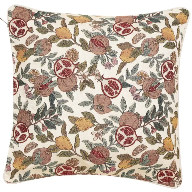 Signare Kussenhoes - Gobelinstof - Pomegranate & Lemon – William Morris - 45x45 cm creme