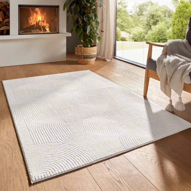 TrueWeave Zacht vloerkleed - Fuzz Waves crème 80x150