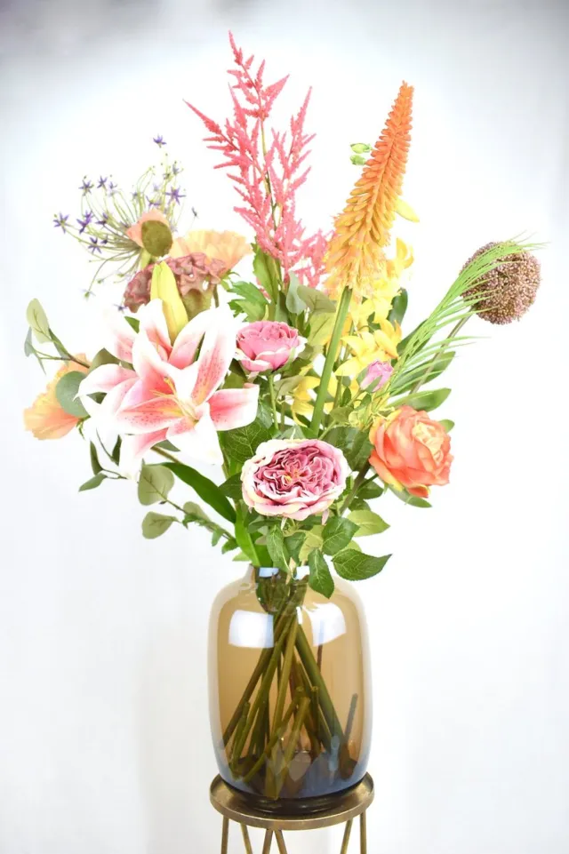 Natuurlijk Bloemen Kunstbloemen - Zijden Bloemen - Kunstbloemen boeket - 70-100 cm - Colorful Mix - Natuurlijk Bloemen Oranje