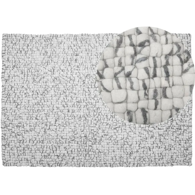 Beliani AMDO - Vloerkleed - Lichtgrijs - 160 x 230 cm - Wol