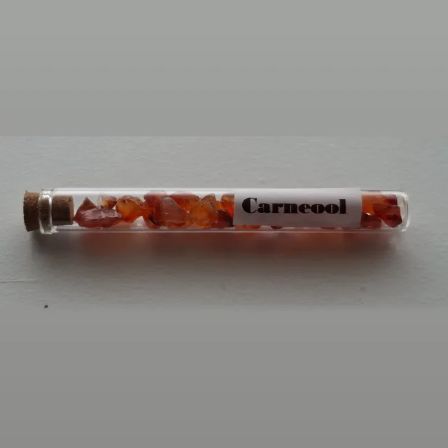 mineraalsteen Geluksbuisje met "Carneool" oranje / rood
