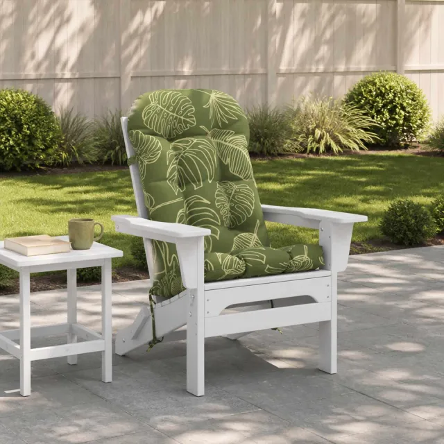 vidaXL Adirondack stoelkussen PUTTEN 100% Polyester Bladontwerp Groen