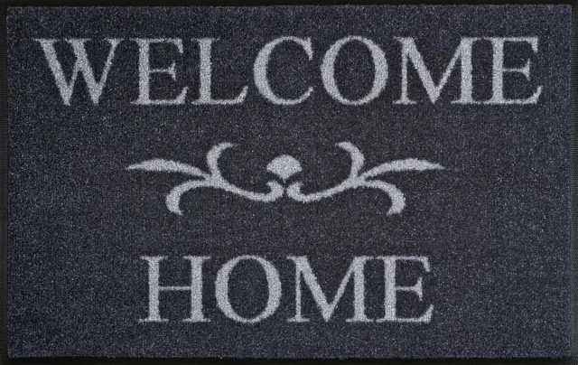Kleen-Tex Deurmat Wash+Dry Welcome Home - 50 x 75cm - Antraciet donker grijs