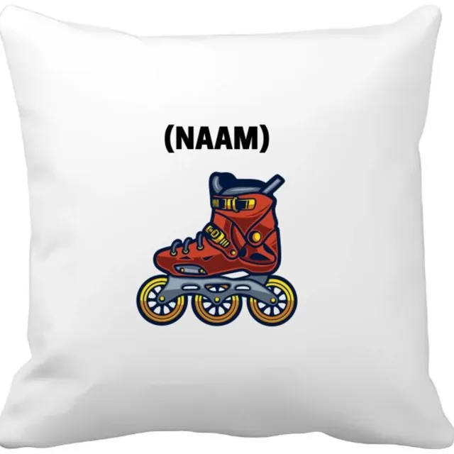 Akyol rolschaats met eigen naam Kussen hoes - Sport - fanatieke rolschaatsers - sport - verjaardagscadeau - klein cadeautje - kado - gift - geschenk - verrassing - 40 bij 40 cm Multicolor