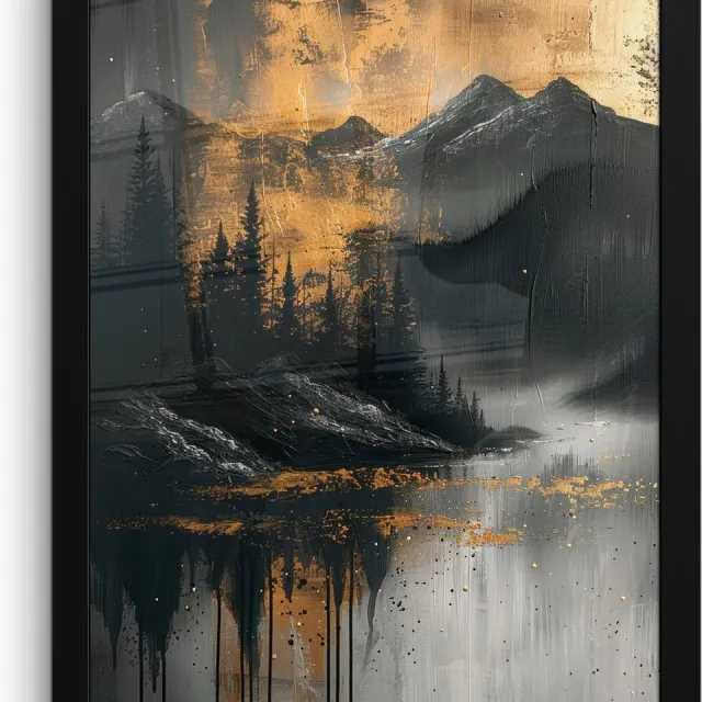 FrameYourWall Poster in lijst - Fotolijst 30x40 cm - Posters - Natuur - Abstract - Landschap - Modern - Posterlijst zwart - Decoratie - Wanddecoratie woonkamer - Muurdecoratie slaapkamer