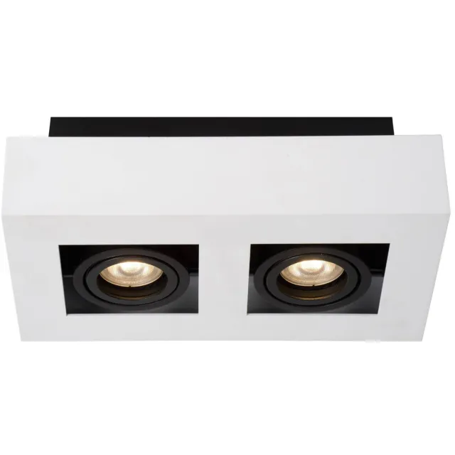 Lucide XIRAX - Plafondspot - LED Dim to warm - GU10 - 2x5W 2200K/3000K - Wit