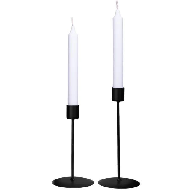 QUVIO Kaarsenstandaard - Set van 2 - Zwart