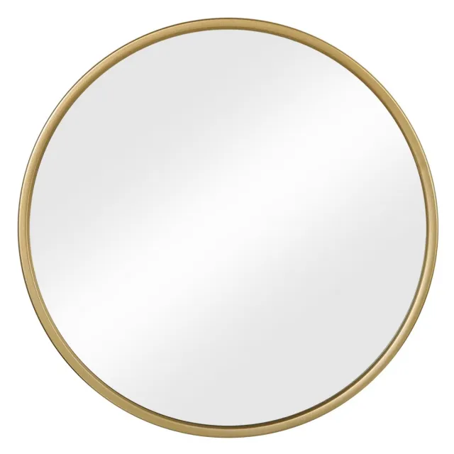 Happiq Ronde Spiegel - Voor Badkamer, Slaapkamer, Woonkamer en Hal - Moderne Wandspiegel met Gouden Metalen Frame - Stijlvolle Ophangdecoratie - 40x40cm