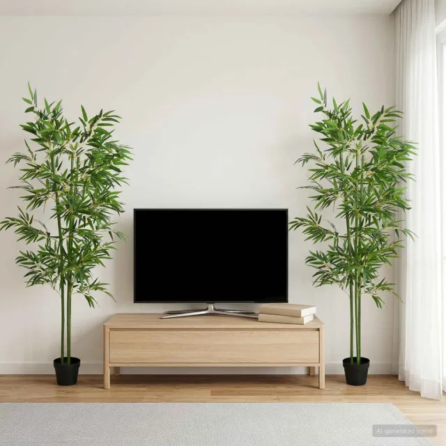 vidaXL Nepp Bambo Boom 4 st Groen 60 x 18 x 190 cm Stof en Bamboe