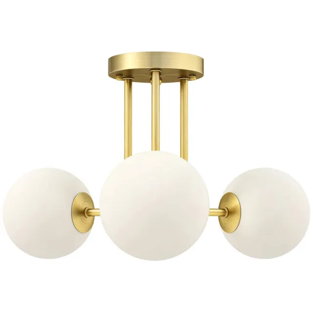 ZYLARO Plafondlamp Met Bolvormige Lampenkappen - G9-fittingen - Zonder Gloeilamp - Goud goud, crème