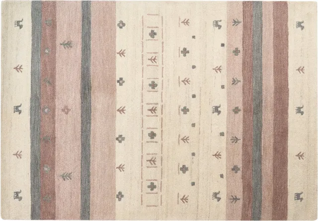 Beliani KARLI - Modern vloerkleed - Lichtbruin - 160 x 230 cm - Wol Beige