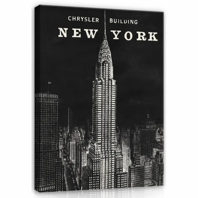 WALLARENA Canvas schilderij - 100x70 cm - Zwart New York voor de woonkamer en slaapkamer multikleurig