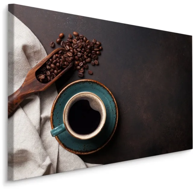 karo-art Schilderij - Koffie en Bonen, 5 maten, Premium Print Multikleur