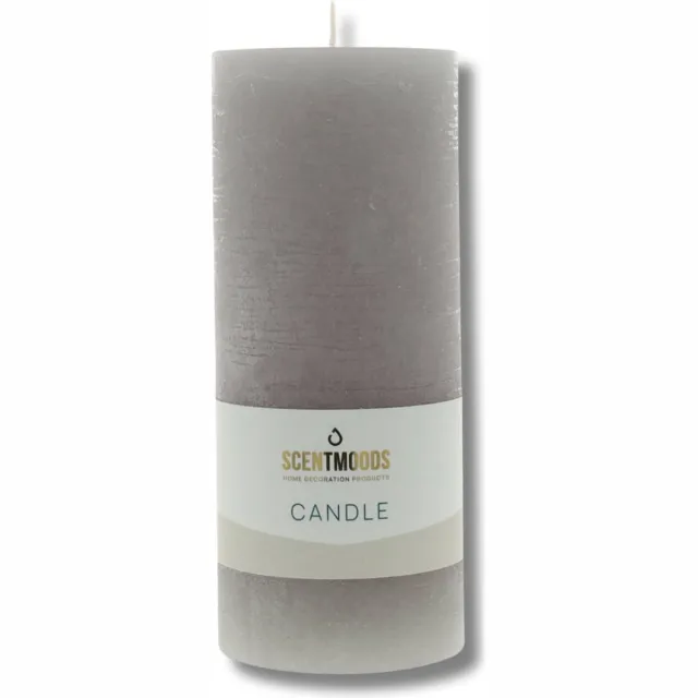Scentmoods Rustieke Kaars - Dinerkaars - Grijs - 6.3x15cm - 45 Branduren