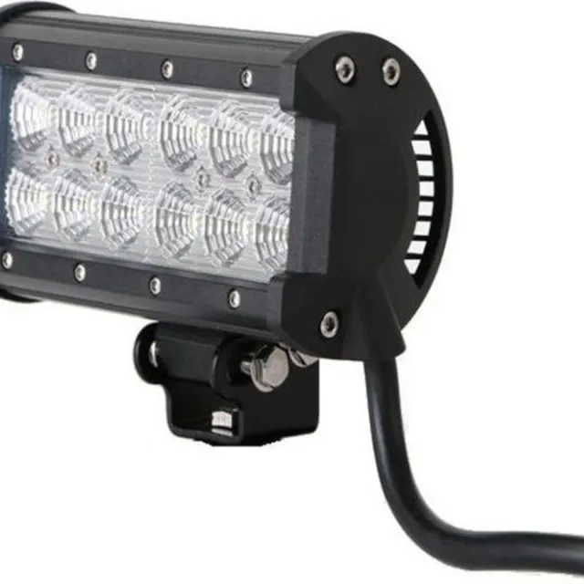 ABC-Led LED SPOT - 12 x 3 watt - front light - WIT - OFF-ROAD - Rectangle - 36W zwart