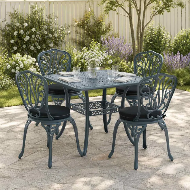 vidaXL Zitkussens SOEST 4 st 100% Polyester Zwart Ø 40 x 7 cm