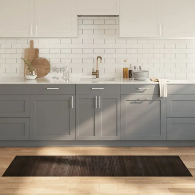 vidaXL Vloerkleed rechthoekig 60x200 cm bamboe donkerbruin bruin, foto 2