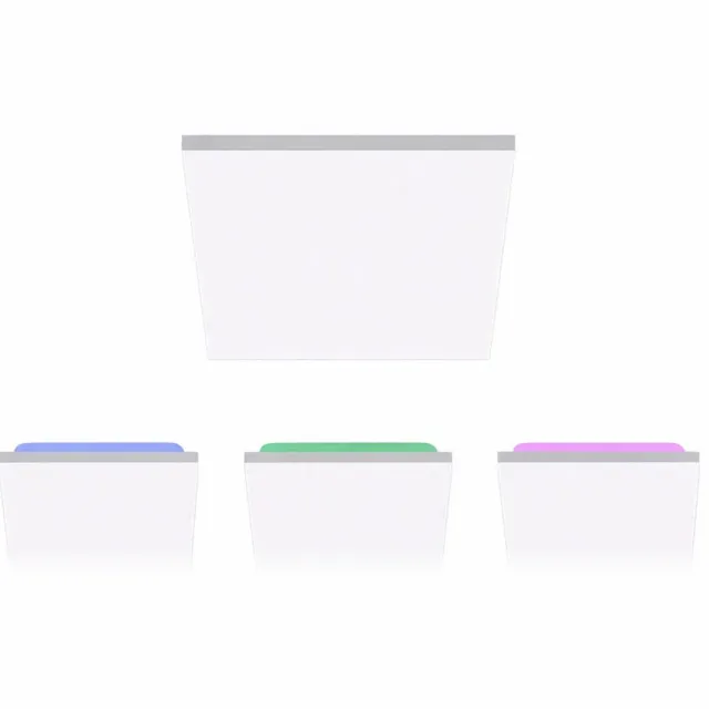 JUST LIGHT RGB LED plafondlamp met afstandsbediening Plafondlamp CCT dimbaar Woonkamerlamp kleurverandering, wit, 29W 1800Lm warm-koud wit, LxBxH 45x45x7 cm