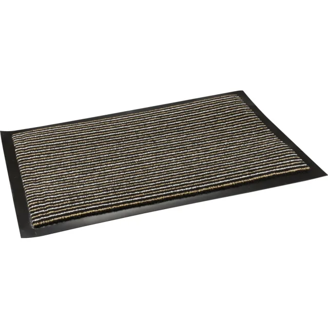 Buemag 2x Stuks anti slip deurmatten/schoonloopmatten pvc bruin 60 x 40 cm voor binnen - Droogloopmatten