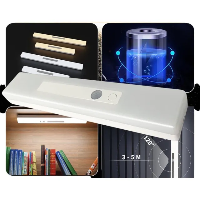 Techmin Kastlamp/Nachtlamp USB Oplaadbaar - LED Lamp - Bewegingssensor - Draadloos - Warm Wit - Modern - Babykamer - Gang - Badkamer Warm Wit Licht