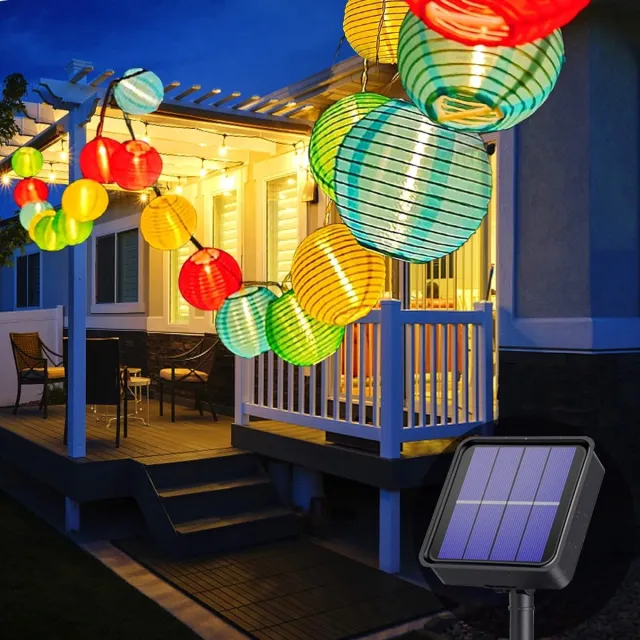 Vellaro Tuinverlichting buiten lichtsnoern - Veelkleurig - 8 meter - 30 LED Zonne-energie Lichtsnoer - Voor Buiten en Binnen