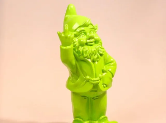 Stoobz Kabouter middelvinger 16 x 12 x 32 cm - Lime groen