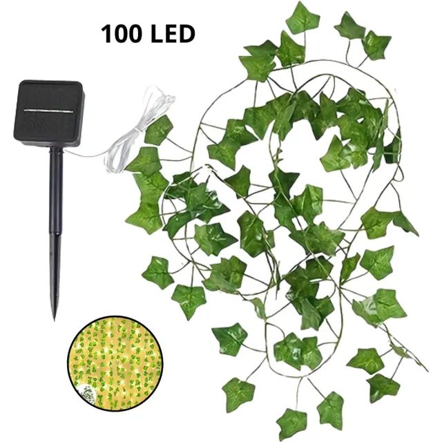 Livano Klimop Slinger - Met Led Lichtjes - Met Lichtjes - Klimop Kunstplant - Plant Slinger - Hangplant Kunstplanten - Fairy Lights - String Lights - Bedroom - Nep Klimop - 10M 100 Leds Groen